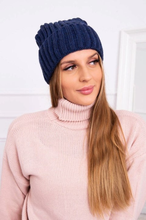 Czapka z wywinięciem Magda K293 granatowy  