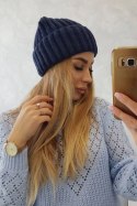 Czapka z wywinięciem Magda K293 granatowy  