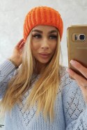 Czapka z wywinięciem Magda K293 pomarańczowy neon  