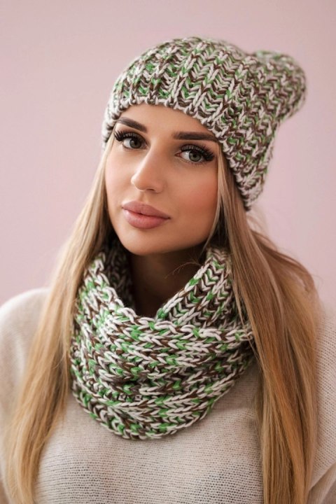 Komplet damski Flawia K269 zielony+brązowy  