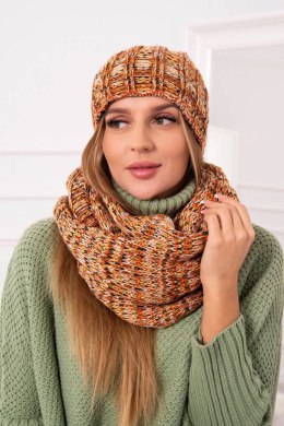 Komplet damski z polarem 4 Pory Roku K263 camelowy+rudy  