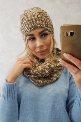 Komplet damski z polarem Lucyna K317 khaki+ecru  