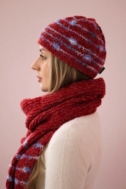 Komplet damski z szalem Anika K304 czerwony  