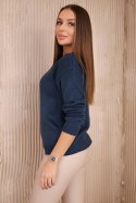 Sweter z dekoltem V jeansowy  