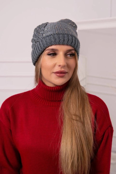 Czapka damska Amira K359 ciemno szara  