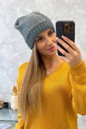 Czapka damska Amira K359 ciemno szara  