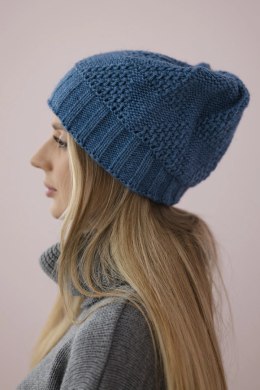 Czapka damska Dagmara K332 ciemno jeansowa  
