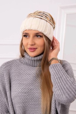 Czapka damska Feba K330 ecru+beżowy  