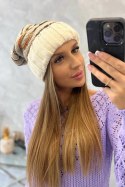 Czapka damska Feba K330 ecru+beżowy  