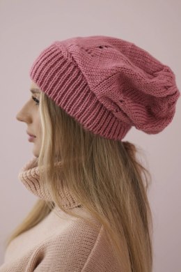 Czapka damska Ingrid K371 ciemno różowa  