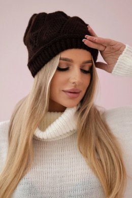 Czapka damska Klarysa K393 brązowa  