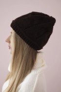 Czapka damska Klarysa K393 brązowa  
