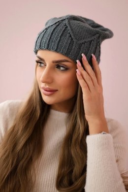 Czapka damska Liliana K375 ciemno szara  