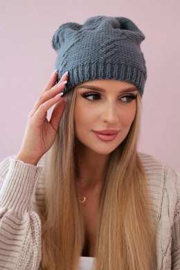 Czapka damska Lorena K377 ciemno szara  