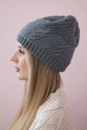 Czapka damska Lorena K377 ciemno szara  