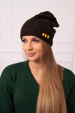 Czapka damska Maryna K407 brązowa  