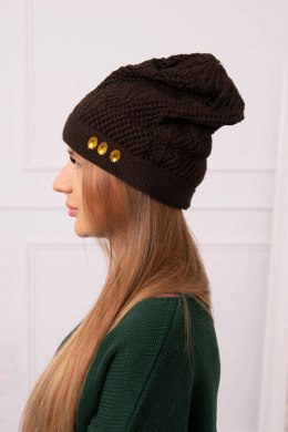 Czapka damska Maryna K407 brązowa  
