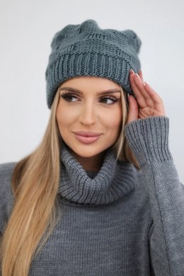 Czapka damska Nastia K373 ciemno szara  