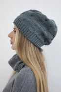 Czapka damska Nastia K373 ciemno szara  
