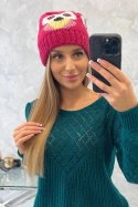 Czapka damska Ofelia K349 fuksja  