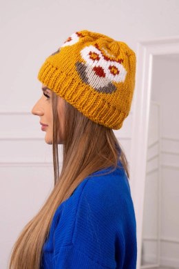Czapka damska Ofelia K349 musztardowa  