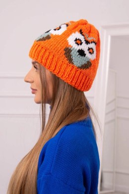 Czapka damska Ofelia K349 pomarańczowa  