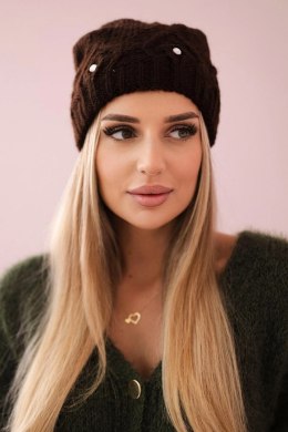 Czapka damska Ramona K383 brązowa  