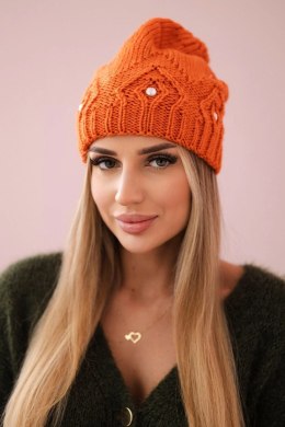 Czapka damska Ramona K383 pomarańczowa  