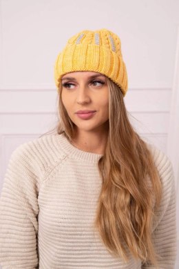 Czapka damska Selena K384 musztardowa  