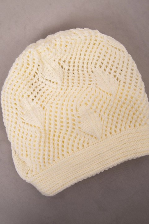 Czapka damska Uliana K408 ciemne ecru  