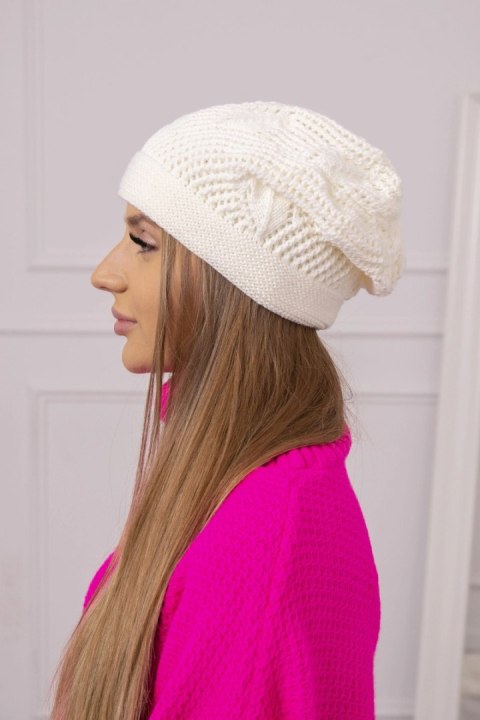 Czapka damska Uliana K408 jasne ecru  