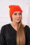 Czapka damska z pomponem Judyta K347 pomarańczowa  