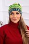 Czapka z polarem Krystyna K207 zielony neon+ciemny zielony  