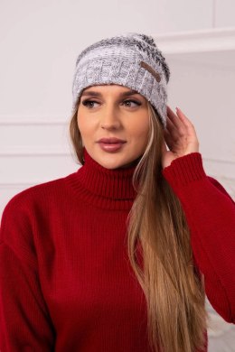 Czapka z polarem Monika K256 czarny+szary  