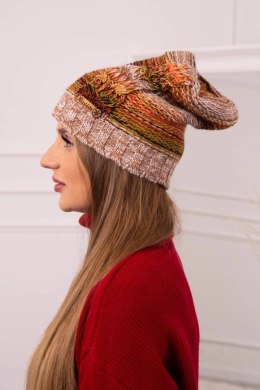 Czapka z polarem Monika K256 rudy+camelowy  