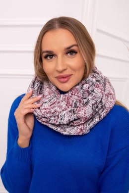 KN13 Komin damski bordowy+ecru  