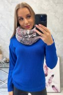 KN13 Komin damski bordowy+ecru  