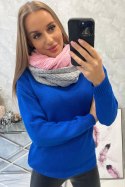 KN14 Komin damski dwukolorowy jasny różowy+szary  