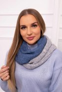 KN14 Komin damski dwukolorowy jeansowy+szary  