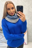 KN14 Komin damski dwukolorowy jeansowy+szary  