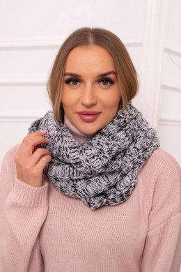 KN15 Komin damski szary+czarny  
