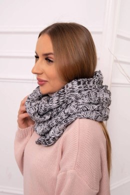 KN15 Komin damski szary+czarny  