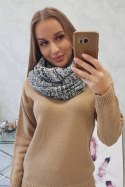 KN15 Komin damski szary+czarny  