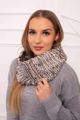 KN16 Komin damski ecru+mocca  