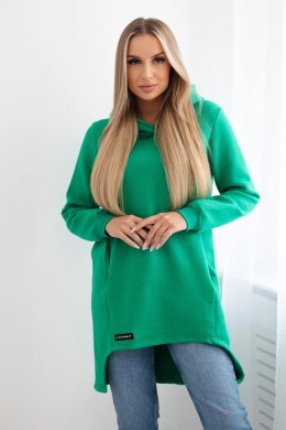 Bluza ocieplana z dłuższym tyłem jasno zielona  