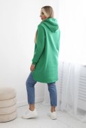 Bluza ocieplana z dłuższym tyłem jasno zielona  