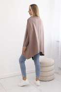 Bluza oversize z asymetrycznymi bokami mocca  
