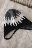 Czapka damska Nikol K405 ciemny szary+biały+czarny  