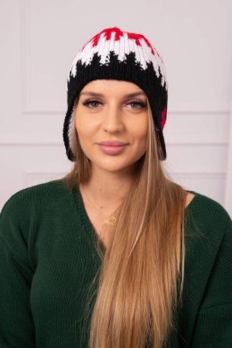 Czapka damska Nikol K405 czerwony+biały+czarny  