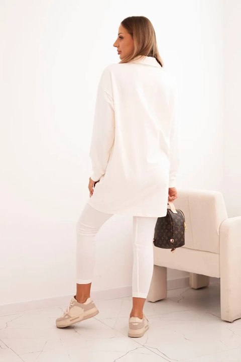 Komplet 3-częściowy bluza, top i legginsy ecru Komplet 3-częściowy bluza, top i legginsy ecru
